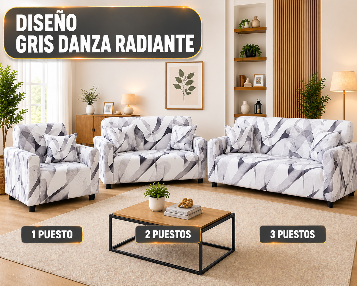 Diseño: Gris Danza Radiante Tamaño: 2 Puestos