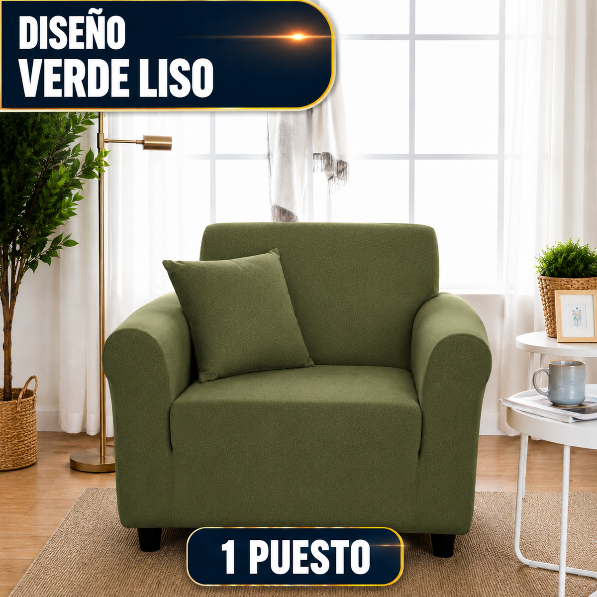 Diseño: Verde / Liso Tamaño: 1 Puesto