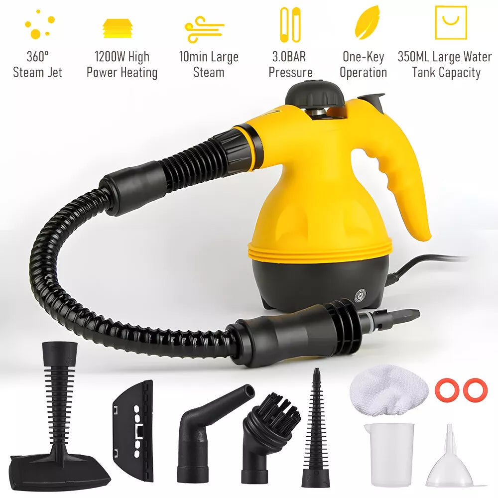 🔥 Limpieza profunda y poderosa con el poder del vapor. ✨

Dile adiós a la grasa, suciedad y manchas difíciles con este limpiador de vapor multifuncional, diseñado para ayudarte a mantener diferentes espacios de tu hogar impecables de forma práctica y eficiente.

Su potente sistema de vapor alcanza hasta 1050 W y calienta el agua en aproximadamente 3 a 4 minutos, proporcionando hasta 20 minutos de vapor continuo para realizar tus tareas de limpieza sin interrupciones constantes.