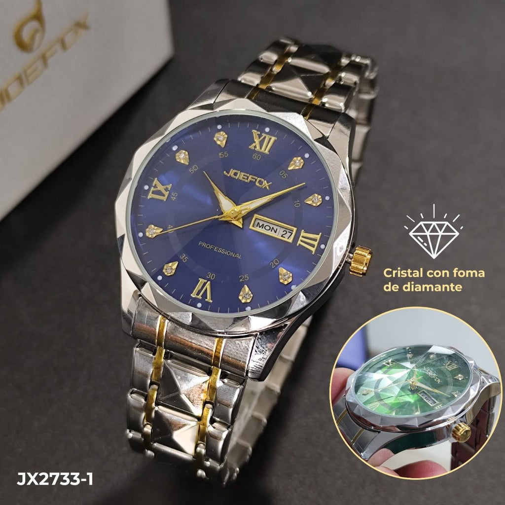 Reloj Hombre – Cristal Tipo Diamante + Calendario