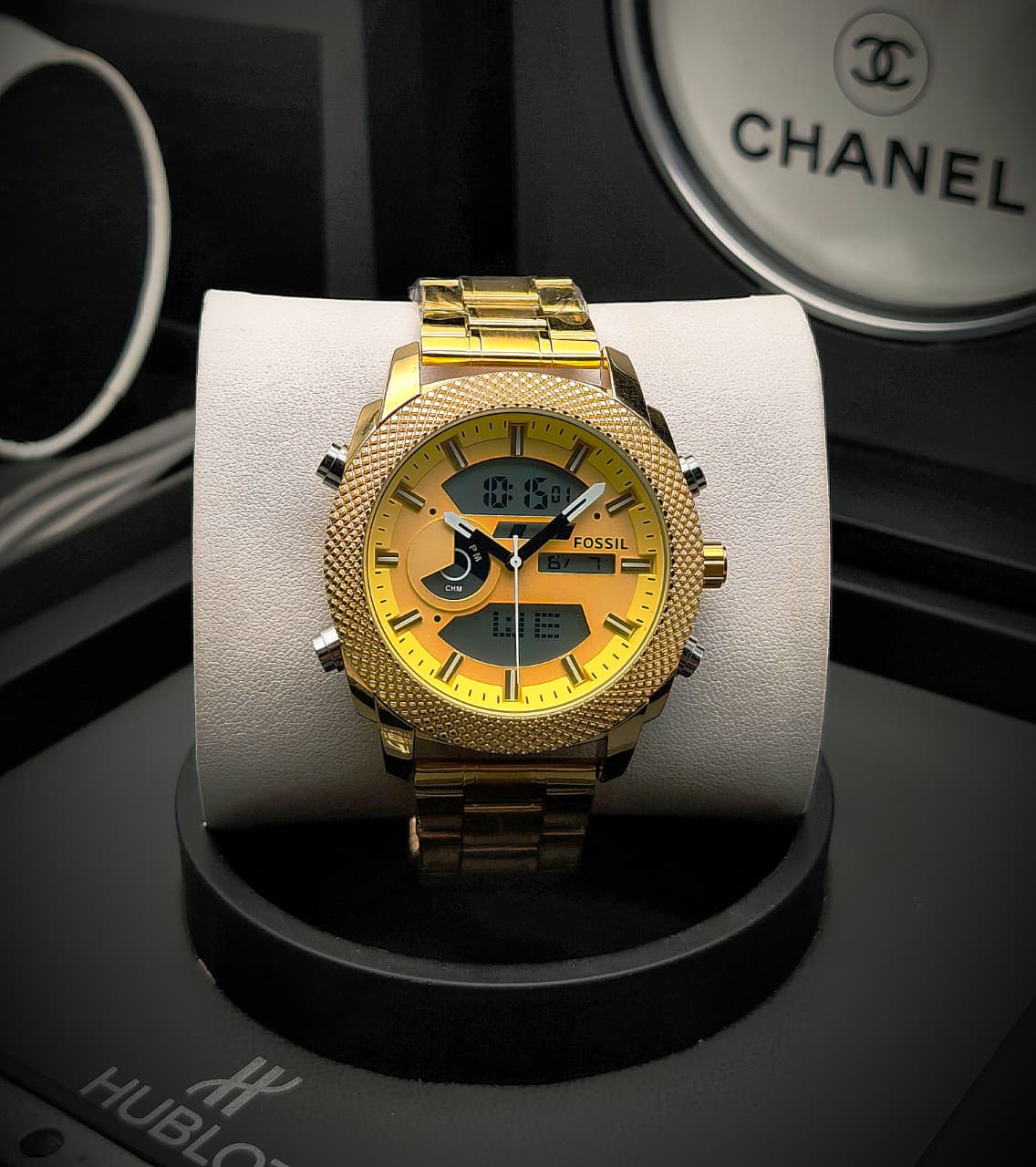 Reloj Fossil Doble Hora En Acero