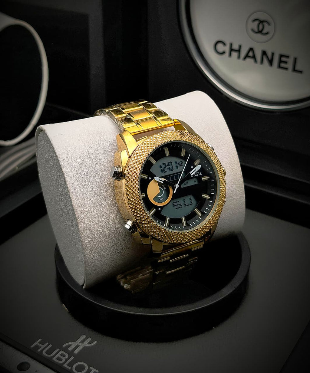 Reloj Fossil Doble Hora En Acero
