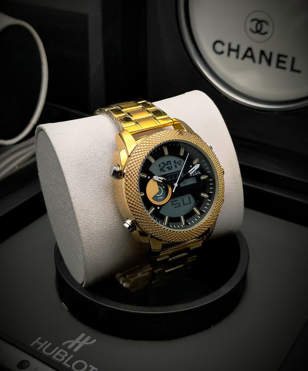 Reloj Fossil Doble Hora En Acero