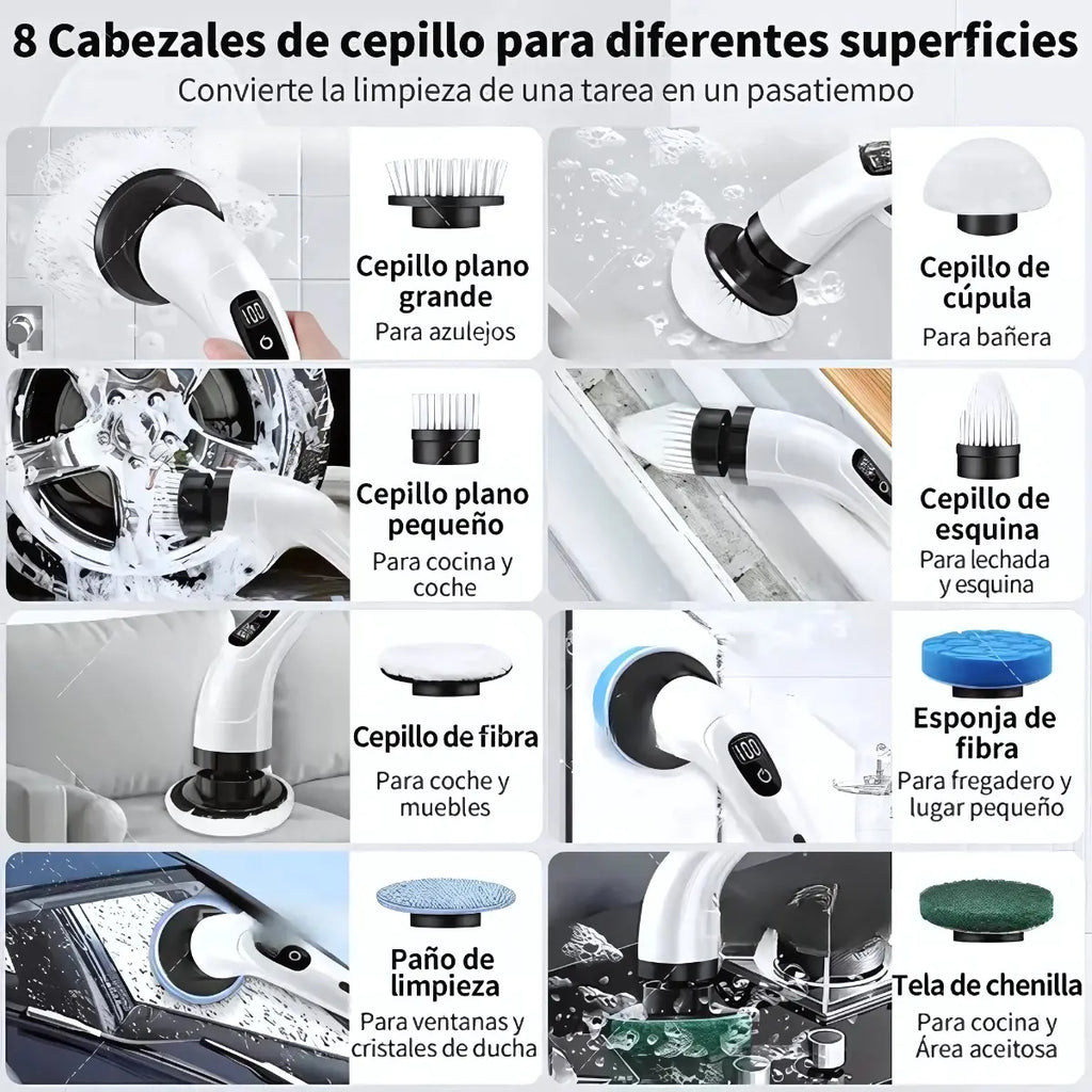 Cepillo Limpiador Electrico 9 En 1