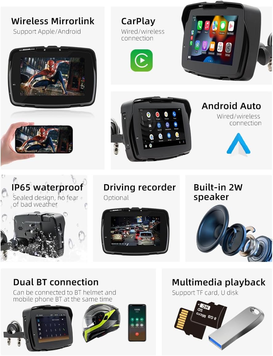 Navegador para moto pantalla tactil GPS